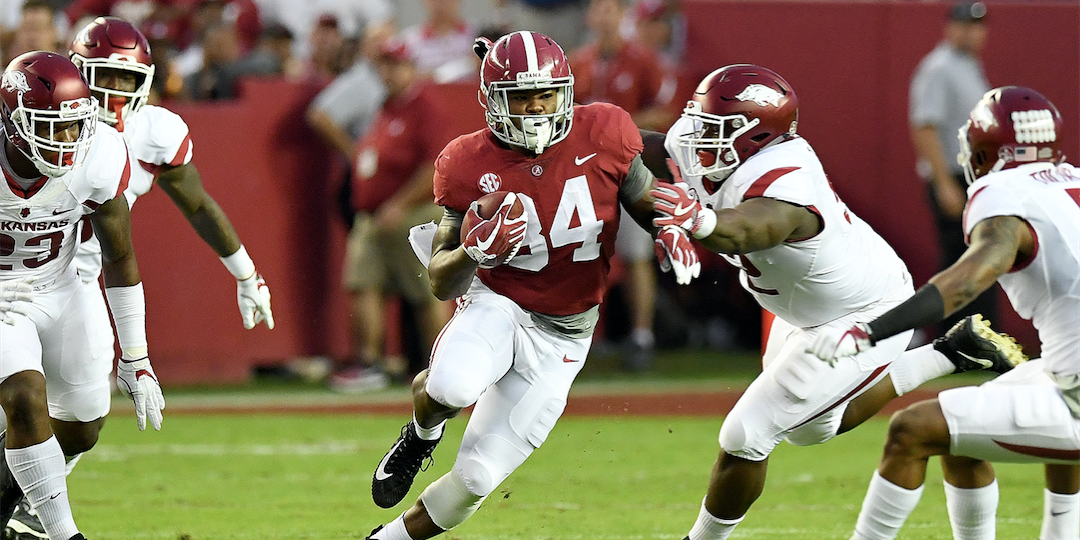 Damien Harris provided balance for UA in win over Arkansas