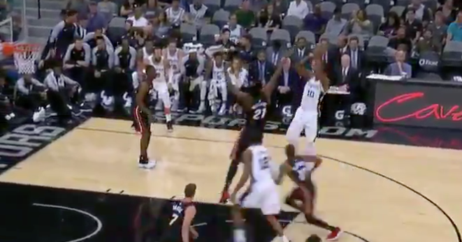 Watch: DeMar DeRozan knocks down first shot as a Spur