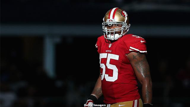 San Francisco 49ers linebacker Ahmad Brooks (55) is shown at San Francisco  49ers NFL football training camp in Santa Clara, Calif., Tuesday, Aug. 16,  2011. (AP Photo/Jeff Chiu Stock Photo - Alamy