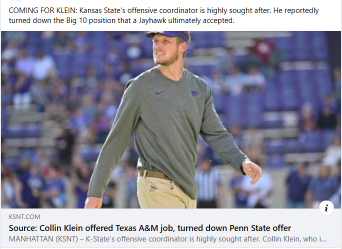 Collin Klein Leaves K-State