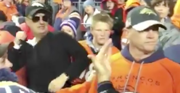 Broncos Fan Sucker Punches Another Fan In The Stands! 