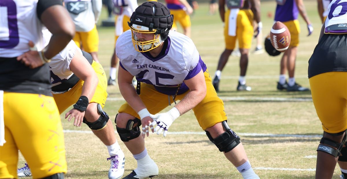 Dustyn Hall back at center under new offense this spring for ECU