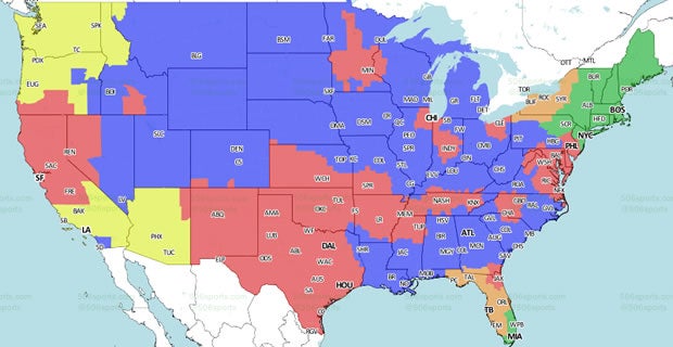 Denver Broncos vs. Miami Dolphins: TV Broadcast Map (NFL Week 12