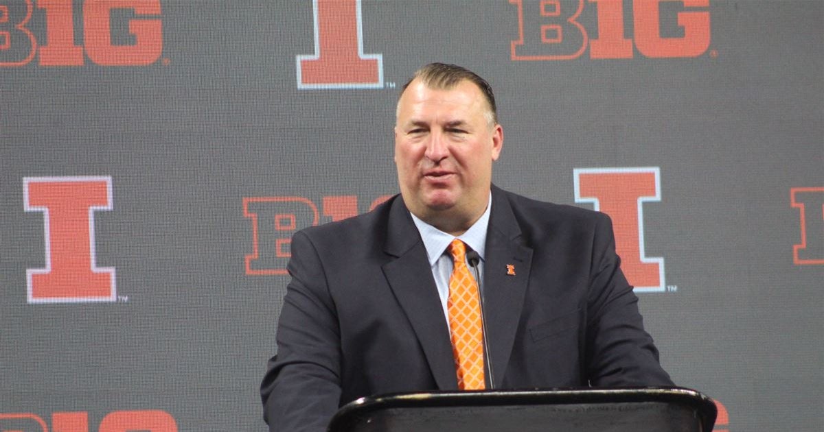 Big Ten Media Days 2022: Illinois Football Coach Bret Bielema Excited 