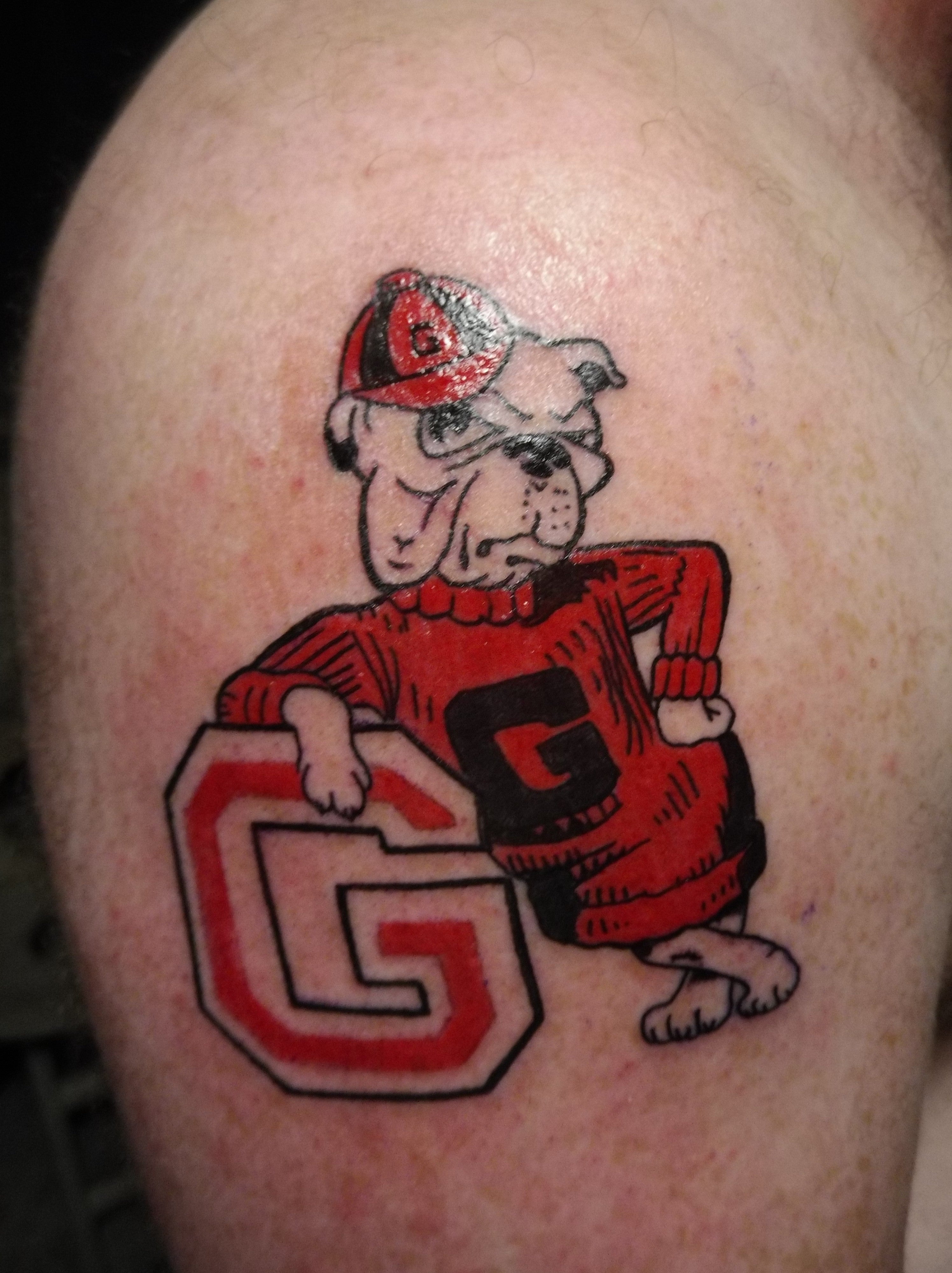 UGA Waterless New Bulldog Head Tattoo  The Red Zone Athens GA