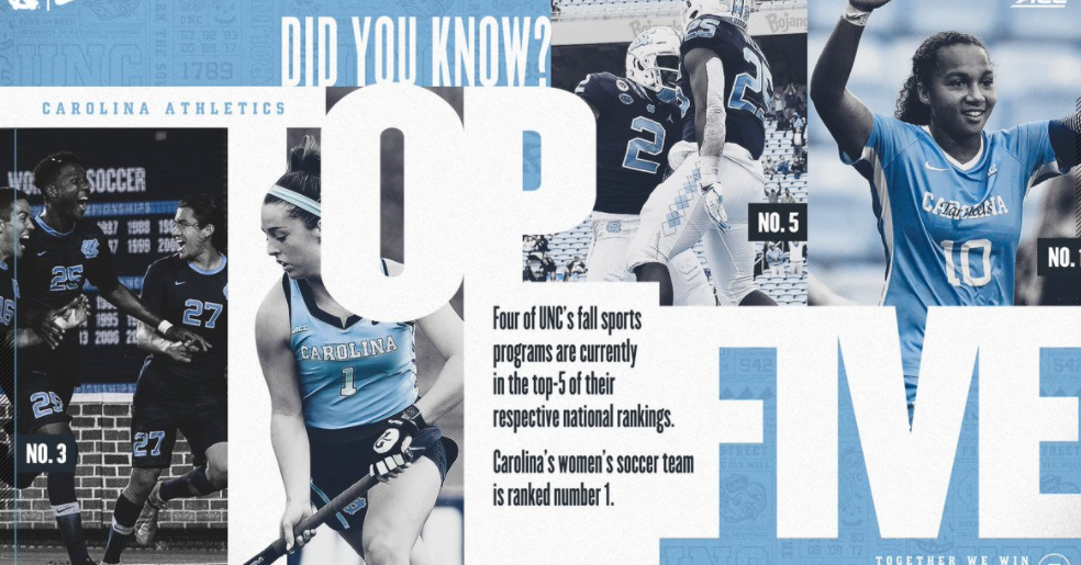 UNC Has Four Top-Five Teams in the Nation