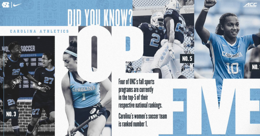 UNC Has Four Top-Five Teams in the Nation UNC Has Four Top-Five Teams in the Nation