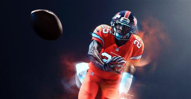 LOOK: Broncos, Chargers unveil sweet helmets for Color Rush game 