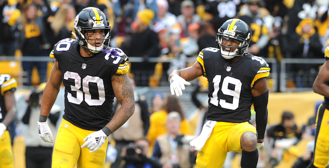 Steelers JuJu Smith-Schuster James Conner Pro Bowl skills showdown