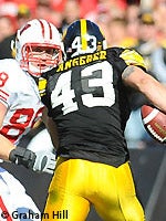 Iowa City, Iowa, USA. 7th Nov, 2006. Iowa special teams player PAT ANGERER  #43 from Bettendorf. Pat Angerer made his first start as a junior at Iowa  and led the Big Ten