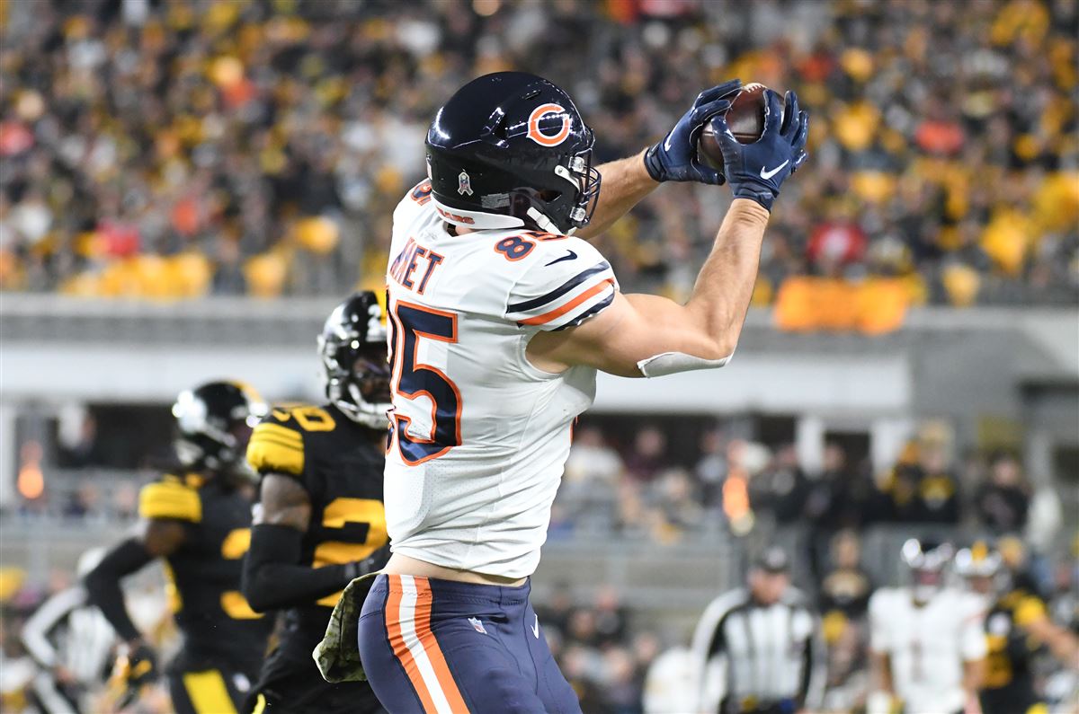 Chicago Bears tight end Cole Kmet is enjoying his second-season improvement