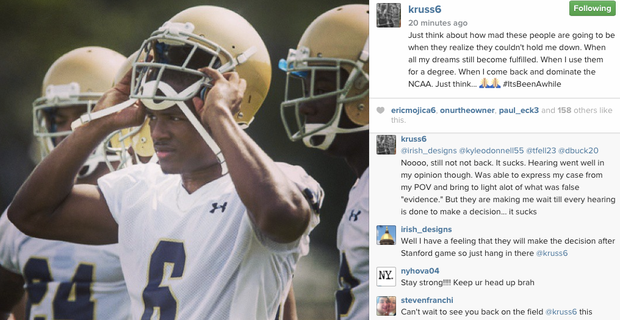 Russell Takes To Instagram To Discuss Academic Hearing
