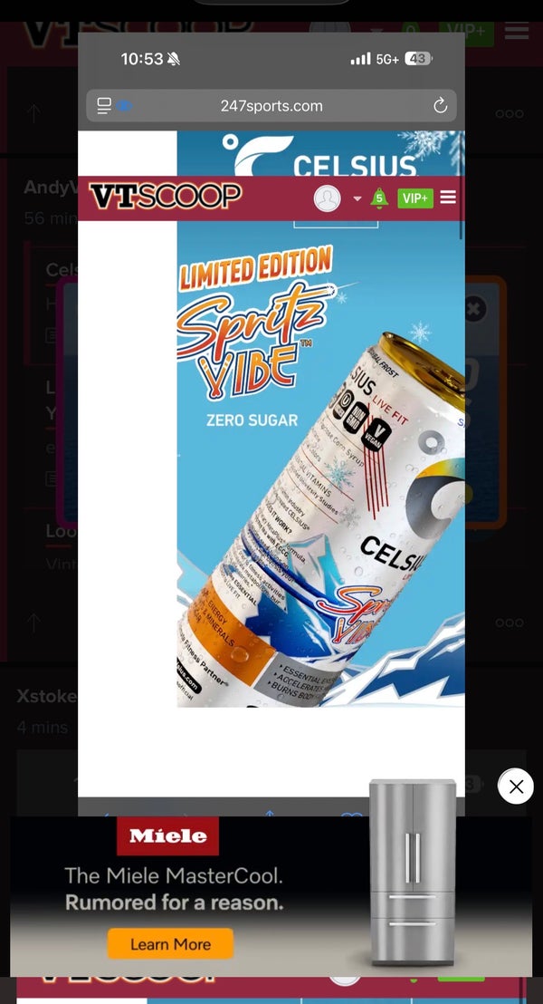 Celsius add still there….