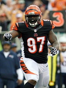 Geno Atkins Cincinnati Bengals Game-Used #97 White Jersey vs