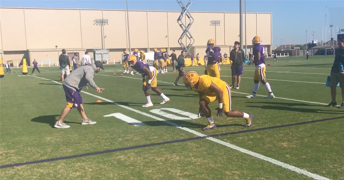 WATCH LSU OLB's during spring practice