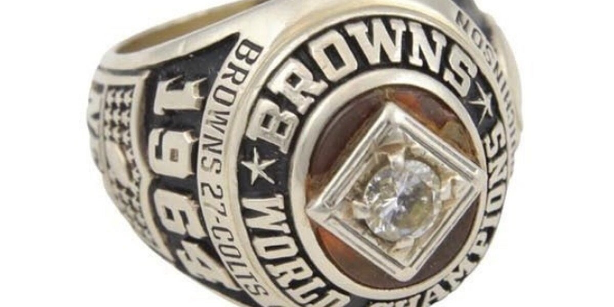 1964 Cleveland Browns NFL Championship Ring Presented to Quarterback Frank  Ryan