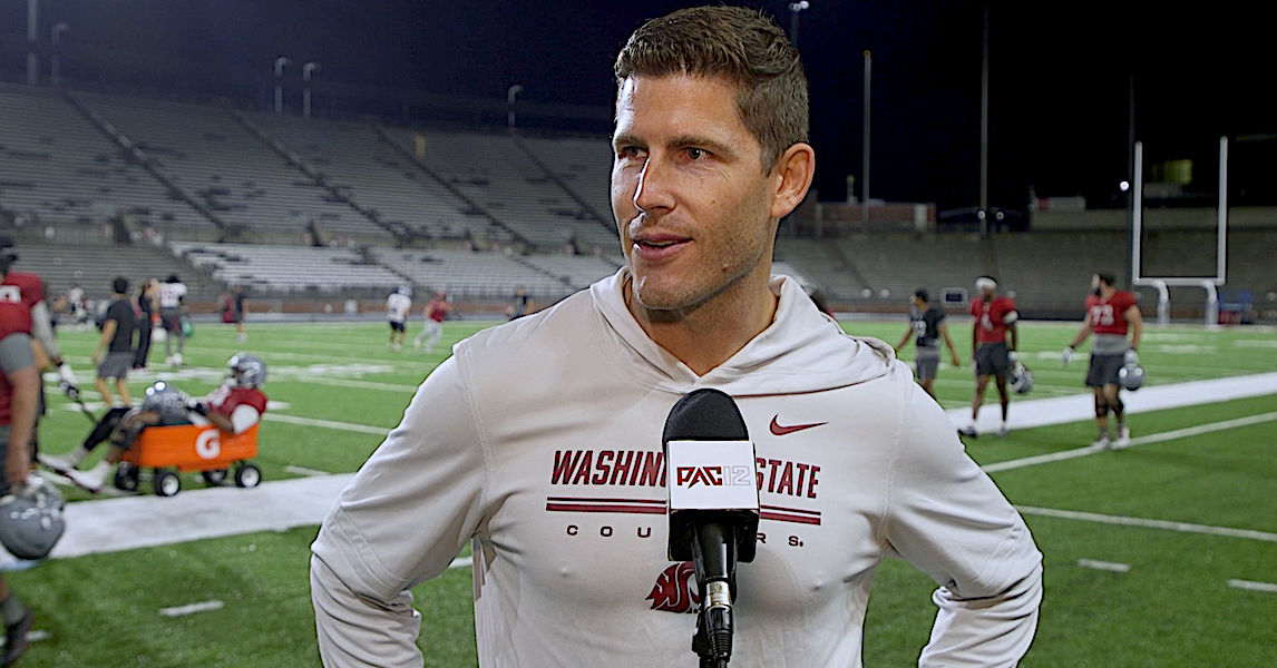 Kirby Moore celebrates birthday, fall camp finish with praise for WSU’s progress in trenches