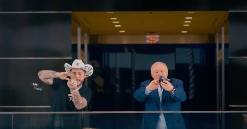 Watch Dallas Cowboys Schedule Release Video Featuring Post Malone Jerry Jones Goes Viral