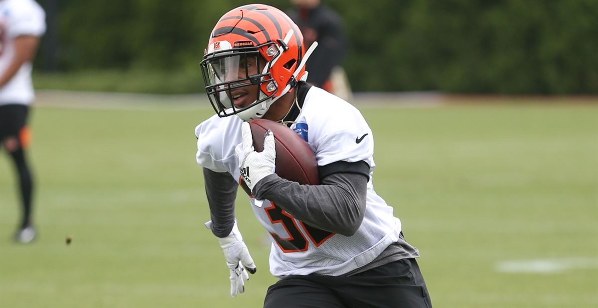 Cincinnati Bengals running back Trayveon Williams (32) performs a drill  during practice at the team's NFL football training facility, Tuesday, June  6, 2023, in Cincinnati. (AP Photo/Jeff Dean Stock Photo - Alamy