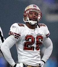 San Francisco 49ers cornerback Bruce Thornton during 41-3 loss to