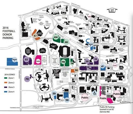 tailgating lot location map