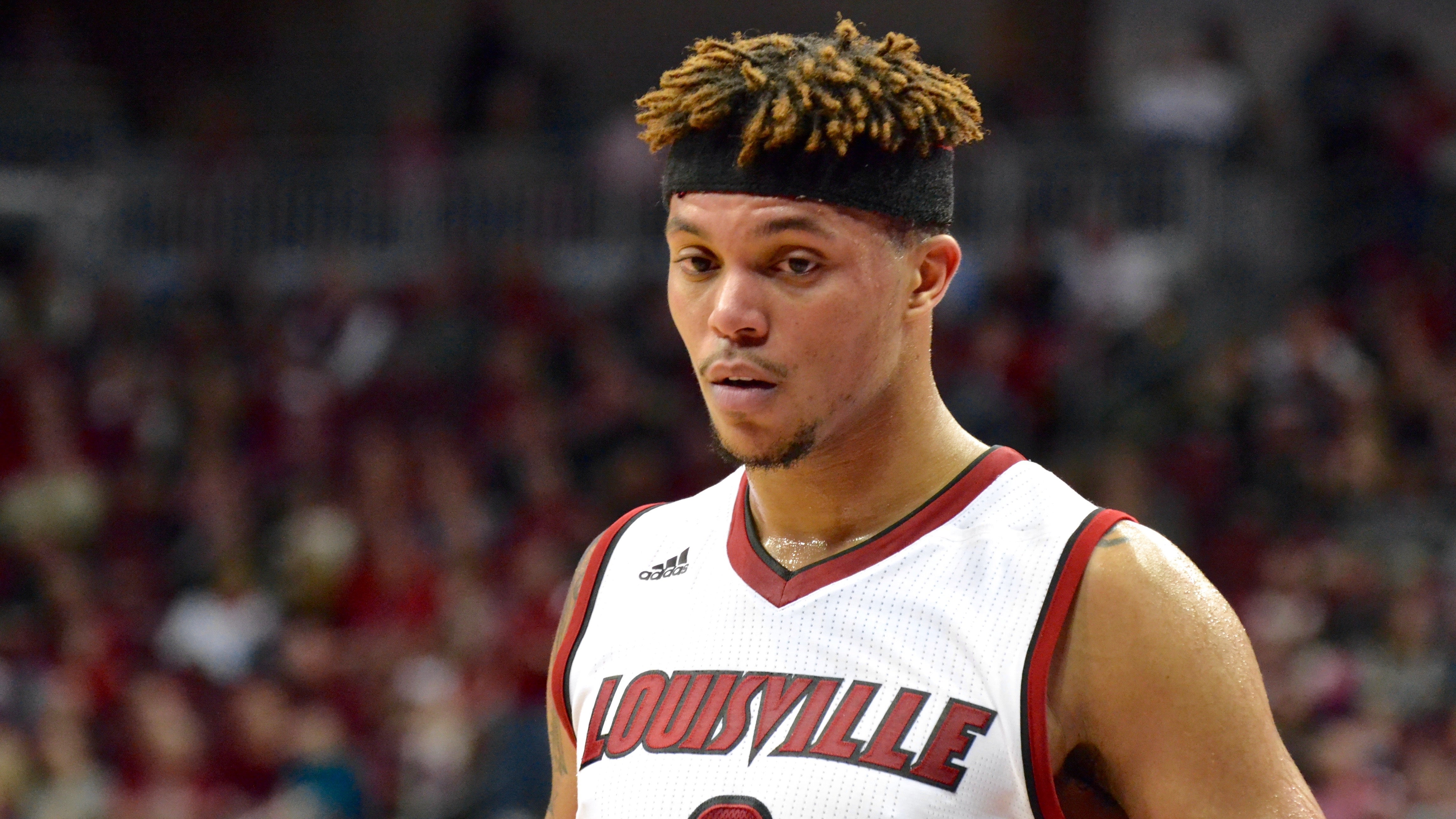 Blacksburg, Virginia, USA. 1st Mar, 2022. Louisville Cardinals forward  Jae'Lyn Withers (24) looks to drive during the NCAA Basketball game between  the Louisville Cardinals and the Virginia Tech Hokies at Cassell Coliseum