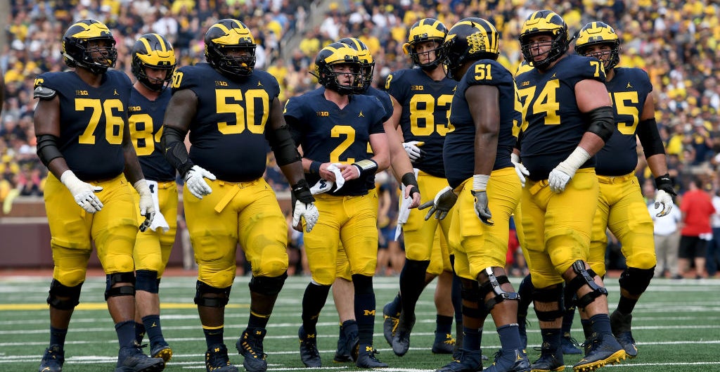 Michigan's offensive line looks dominant. Seriously.
