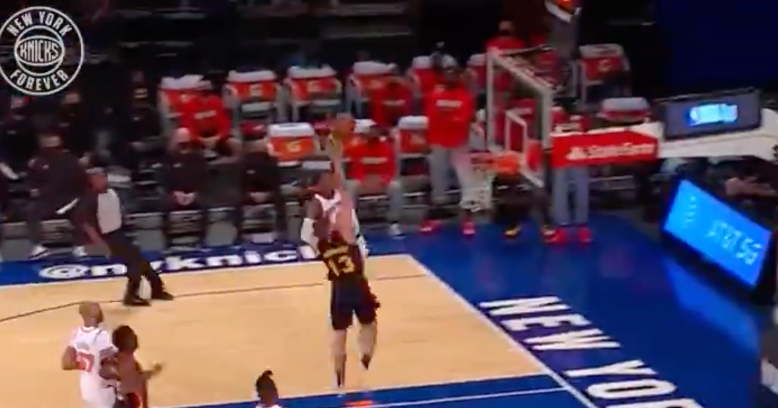 WATCH Knicks' RJ Barrett dunks on Hawks' Bogdan Bogdanovic in Game 1