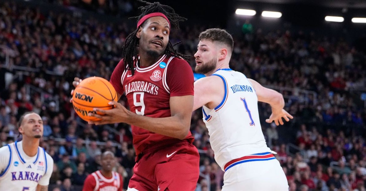 Arkansas beats Kansas 79-72, advances in NCAA Tournament