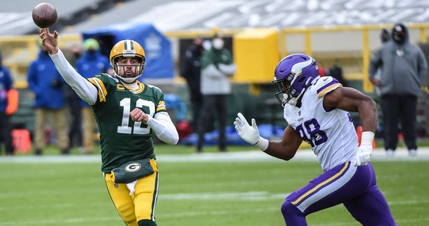 Wonnum the game! Minnesota Vikings defensive end D.J. Wonnum ices the  victory with a strip-sack of Green Bay Packers quarterback Aaron Rodgers