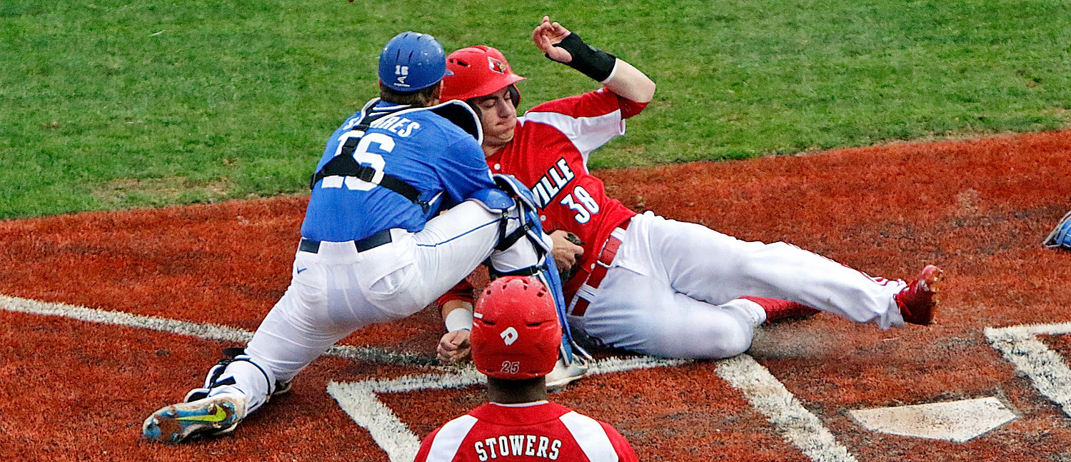 Louisville's Brendan McKay, Drew Ellis, Kentucky's Evan White are