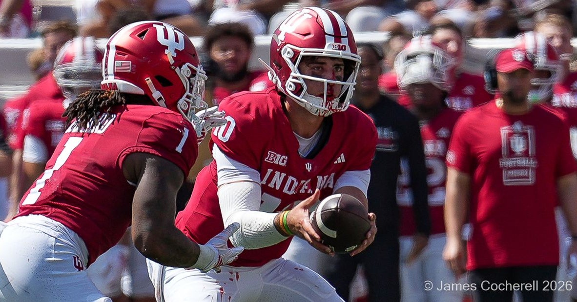 Bloodied warrior Josh Hoover's impressive first start leads Indiana to a 52-16 season-opening win
