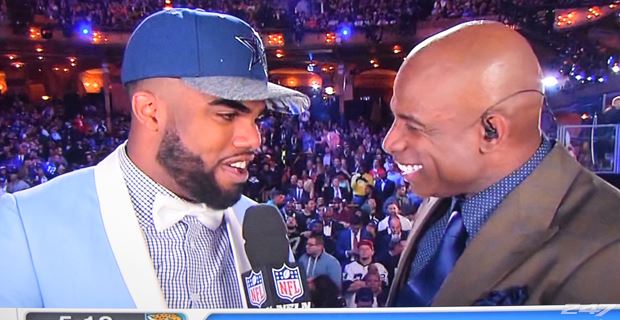 Ezekiel Elliott brings the cut off shirt to the red carpet - ESPN Video