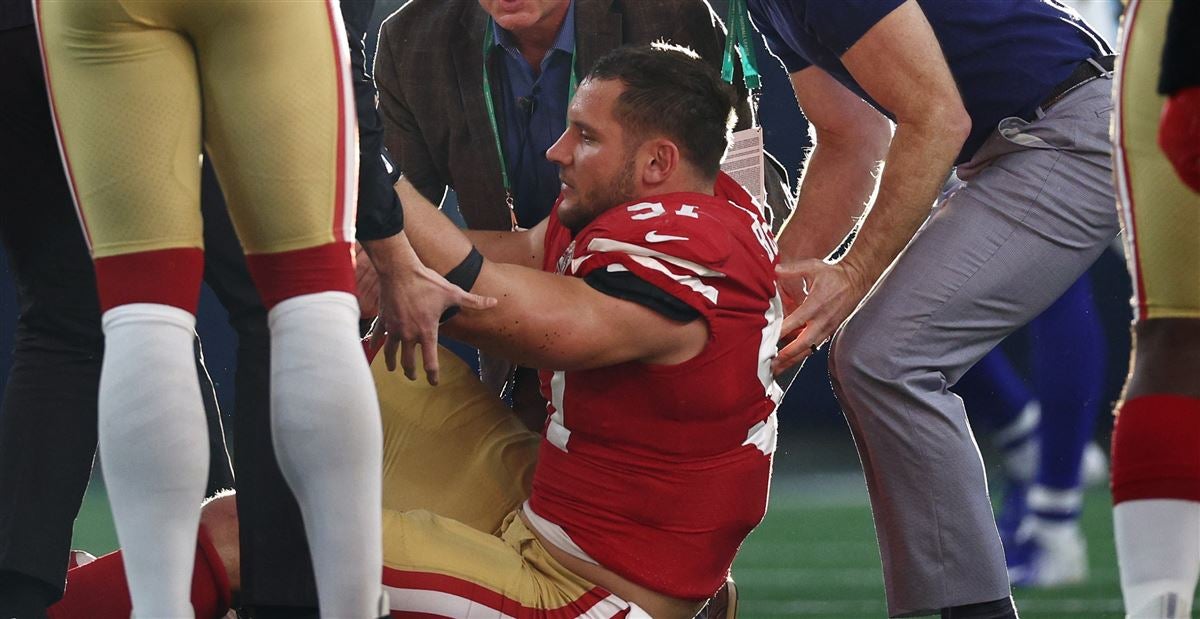 Concussion sidelines 49ers' Bosa in wild-card game at Dallas