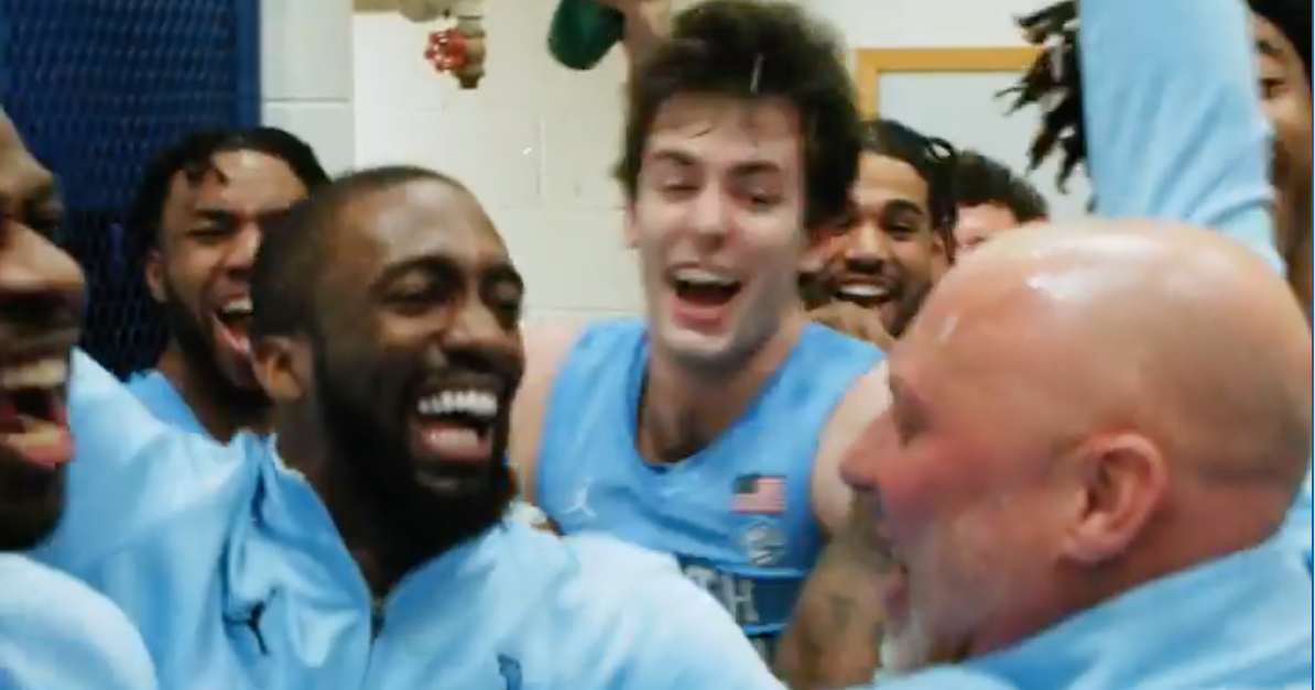 UNC Celebrates in Locker Room After Massive Upset Win Over Duke