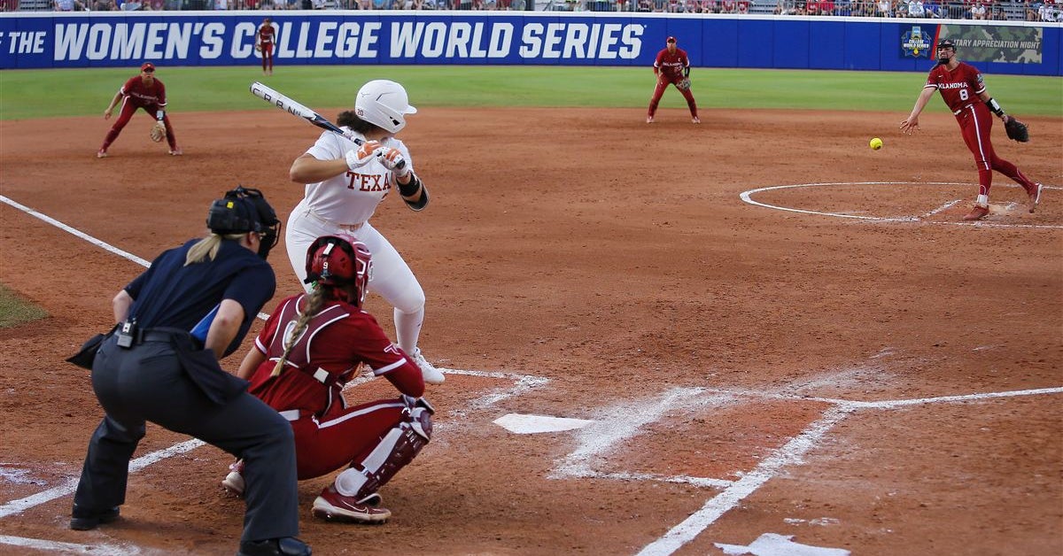 Katie Stewart's home-run streak reaches four games as Texas beats Texas Tech, 7-3, in Game 1 of WCWS final