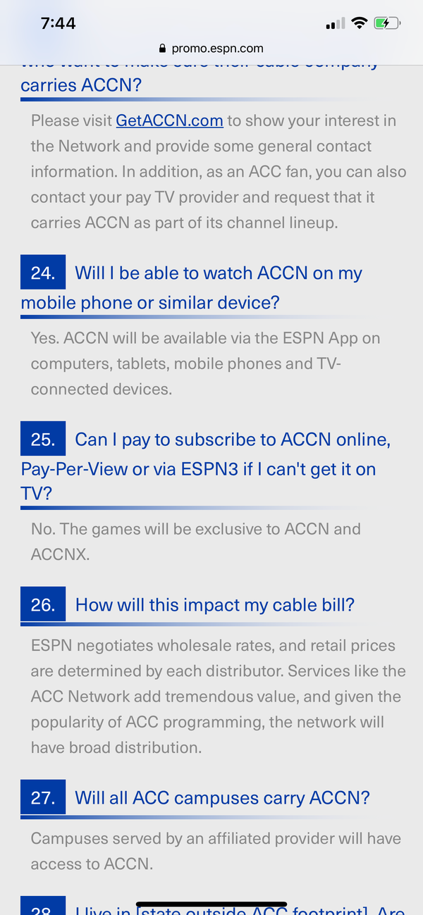 How to watch accn on espn app online