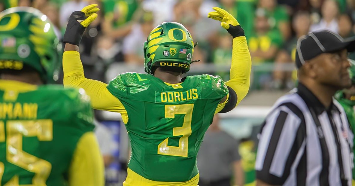 Per PFF, Oregon's Brandon Dorlus is amongst the best returning edge ...