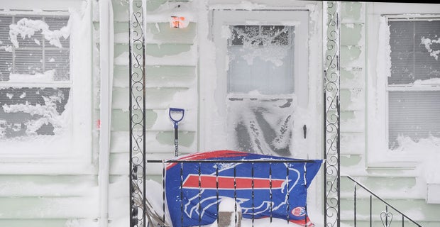 Buffalo Bills banner after a snowstorm 