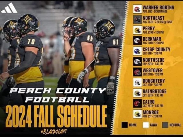 Peach County High School 2024 Varsity Football Schedule