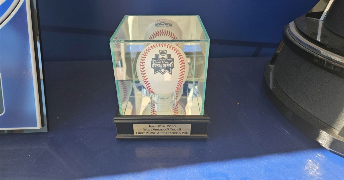 A look at the WVU trophy case welcoming recruits