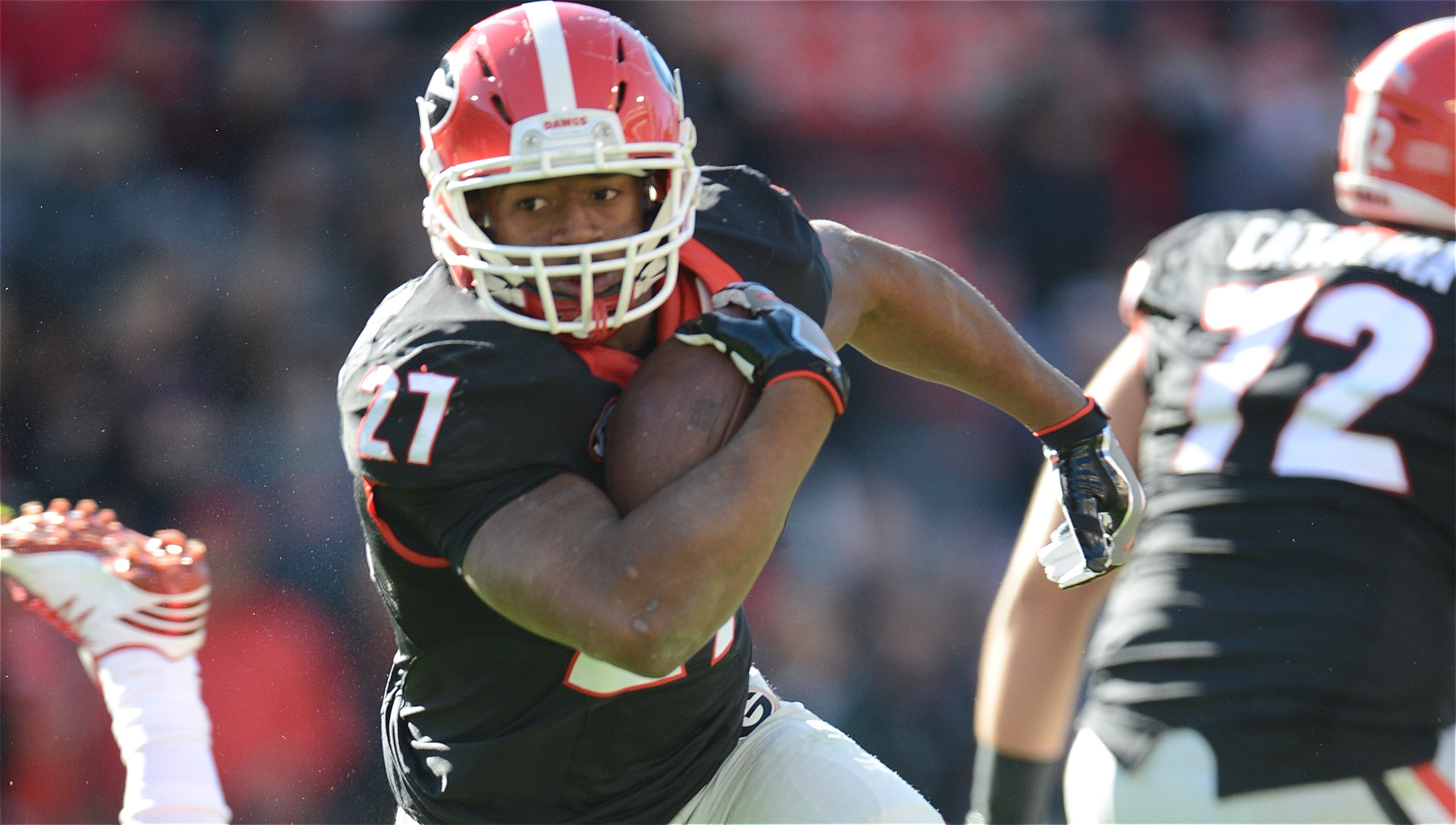 Nick Chubb finally breaks loose and Georgia rushes past TCU for Liberty  Bowl win - Los Angeles Times