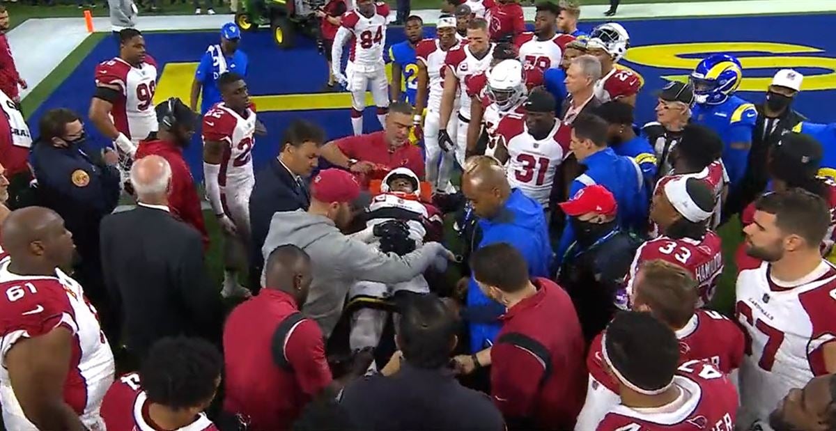 Arizona Cardinals safety Budda Baker leaves field on stretcher