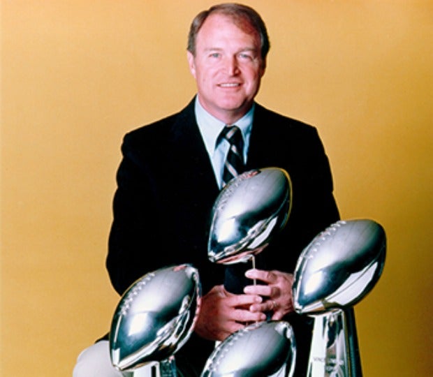 Pittsburgh Steelers coach Chuck Noll wears a happy face as he watches his  team workout at training camp in Thousand Oaks, Calif., Dec. 27, 1983. The  Steelers, escaping from the bitter weather