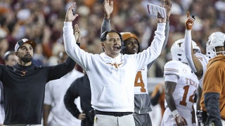 'Aggie War Hymn' plays in background as Steve Sarkisian walks on stage at SEC Media Days