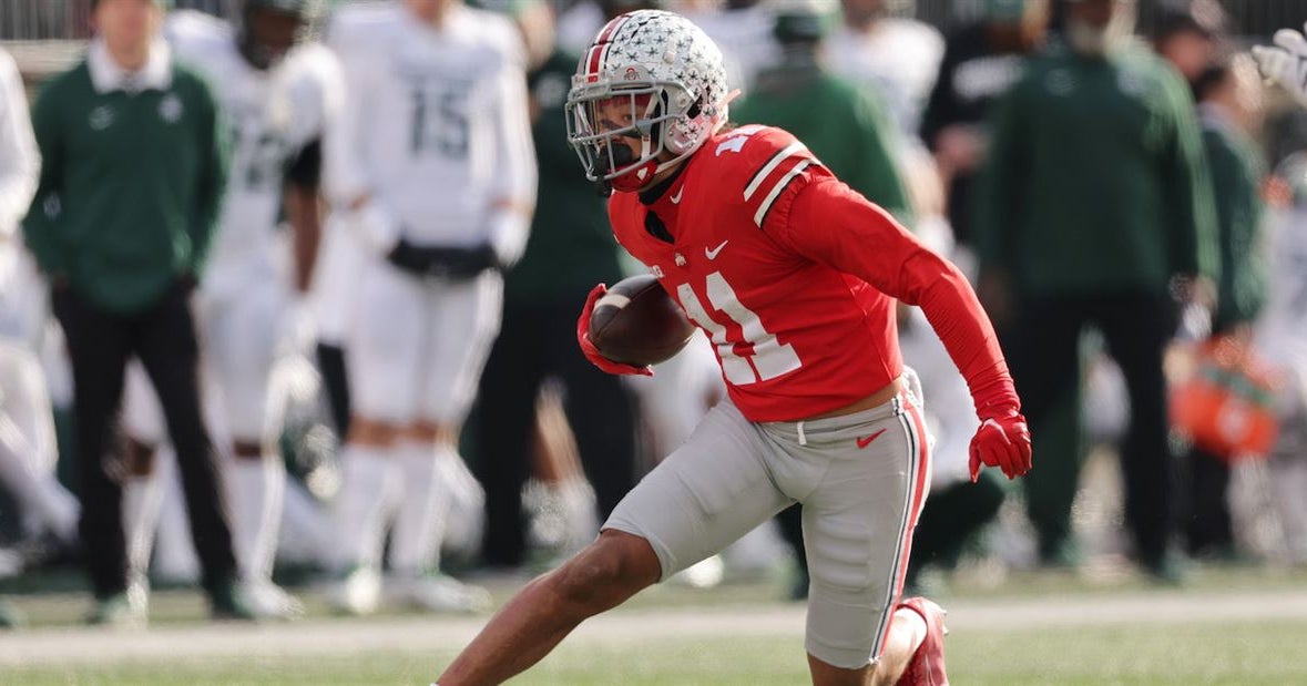 Ohio State WR Jaxon Smith-Njigba leaves Iowa game with first-half injury