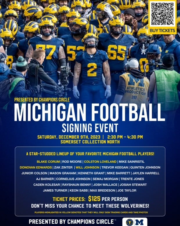 Michigan football signing event at the Somerset Collection Mall