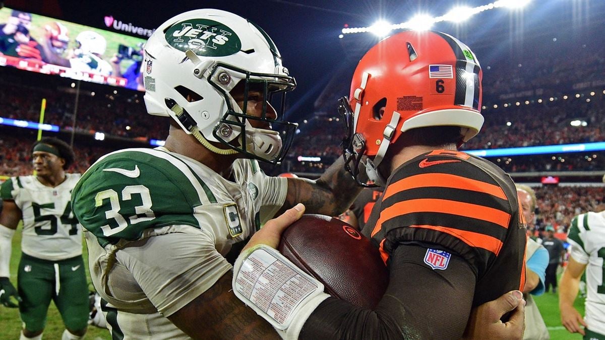 Baker Mayfield catches pass on trick play, ties Browns with NY Jets