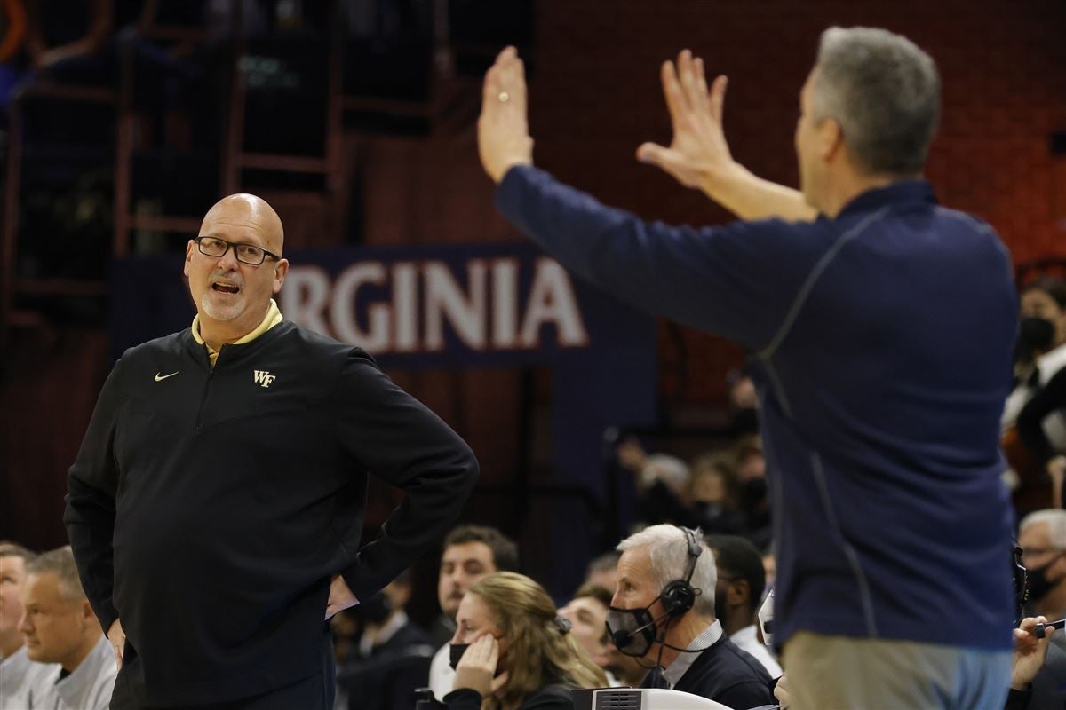 Wake Forest Basketball coach Steve Forbes post UVA press