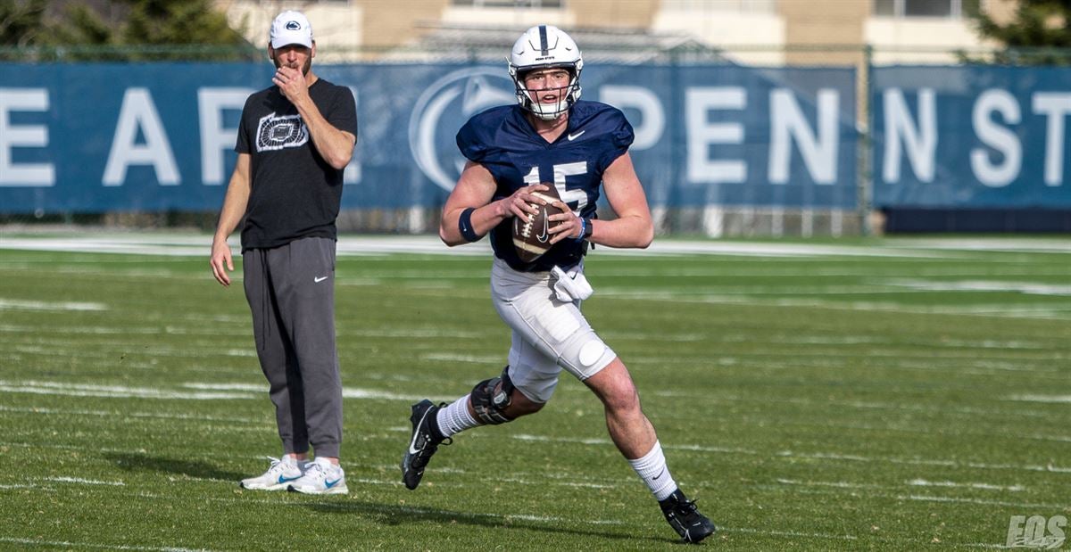 Penn State quarterback Drew Allar (15) throws a pass against